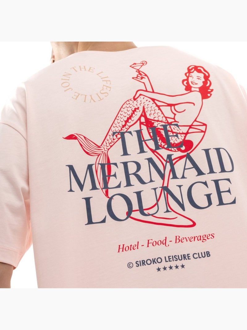 T-shirt manches courtes coton bio homme lifestyle homme naiad Rose - Kiabi