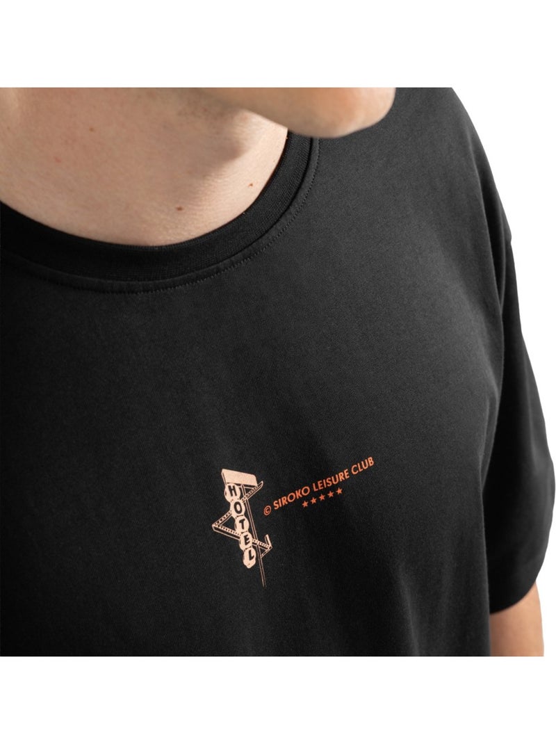 T-shirt manches courtes coton bio homme lifestyle homme refresh Noir - Kiabi