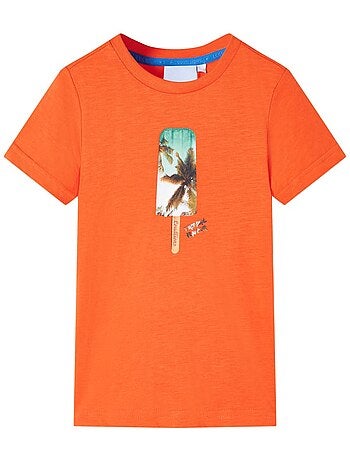 T-shirt manches courtes coton col rond graphique poitrine - vidaxl