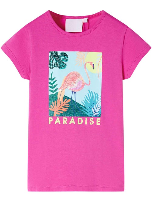 T-shirt manches courtes coton élasthanne imprimé flamant - vidaxl - Kiabi T-shirt manches courtes coton élasthanne imprimé flamant - vidaxl - Kiabi