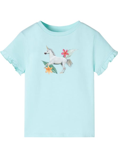 T-shirt manches courtes coton élasthanne licorne - vidaxl - Kiabi