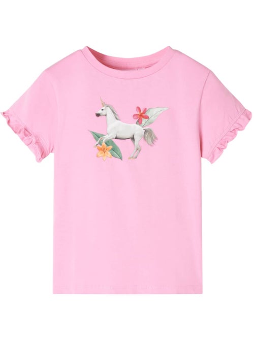 T-shirt manches courtes coton élasthanne licorne - vidaxl - Kiabi