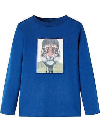 T-shirt manches courtes coton enfant col rond imprimé animal - vidaxl