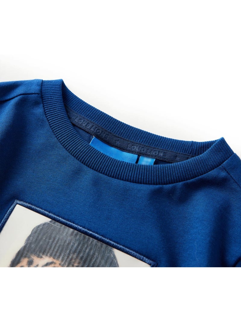 T-shirt manches courtes coton enfant col rond imprimé animal - vidaxl Bleu - Kiabi