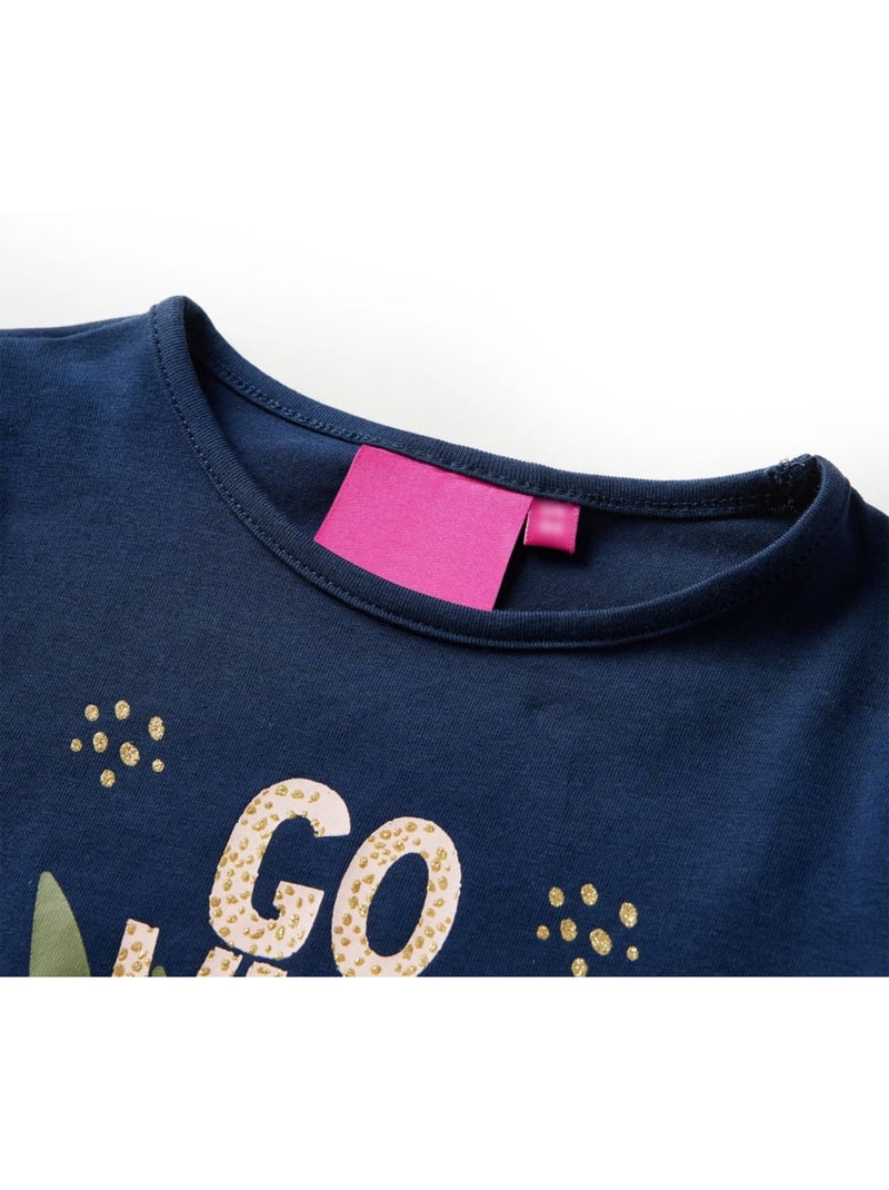 T-shirt manches courtes coton enfant graphique go wild - vidaxl Bleu - Kiabi