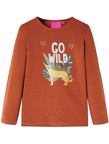 T-shirt manches courtes coton enfant graphique go wild - vidaxl