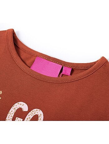 T-shirt manches courtes coton enfant graphique go wild - vidaxl
