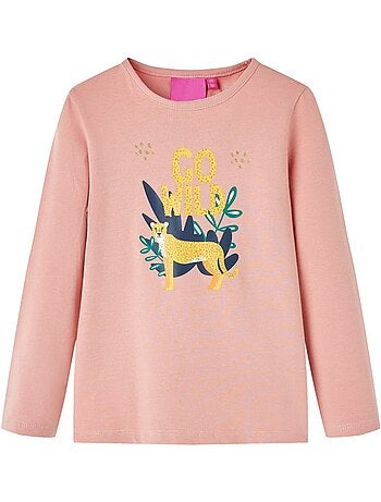 T-shirt manches courtes coton enfant graphique go wild - vidaxl