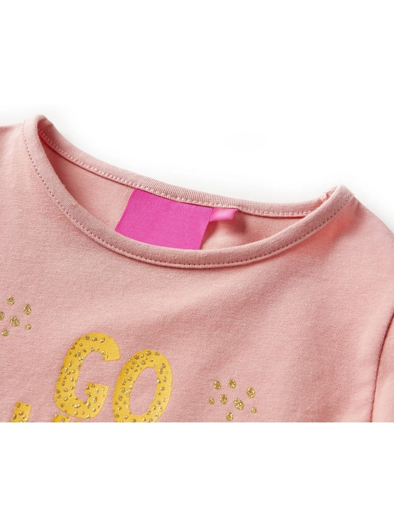 T-shirt manches courtes coton enfant graphique go wild - vidaxl Rose - Kiabi