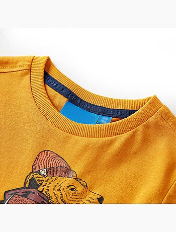 T-shirt manches courtes coton graphique col rond - vidaxl