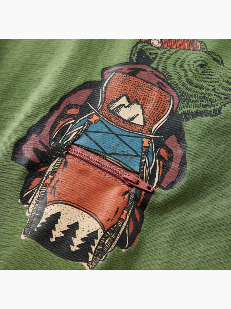 T-shirt manches courtes coton graphique col rond - vidaxl Vert - Kiabi