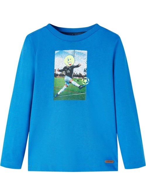 T-shirt manches courtes coton imprimé foot encolure ronde - vidaxl - Kiabi