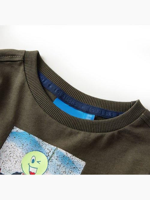 T-shirt manches courtes coton imprimé foot encolure ronde - vidaxl - Kiabi