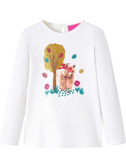 T-shirt manches courtes coton imprimé lapin fleurs - vidaxl - Kiabi