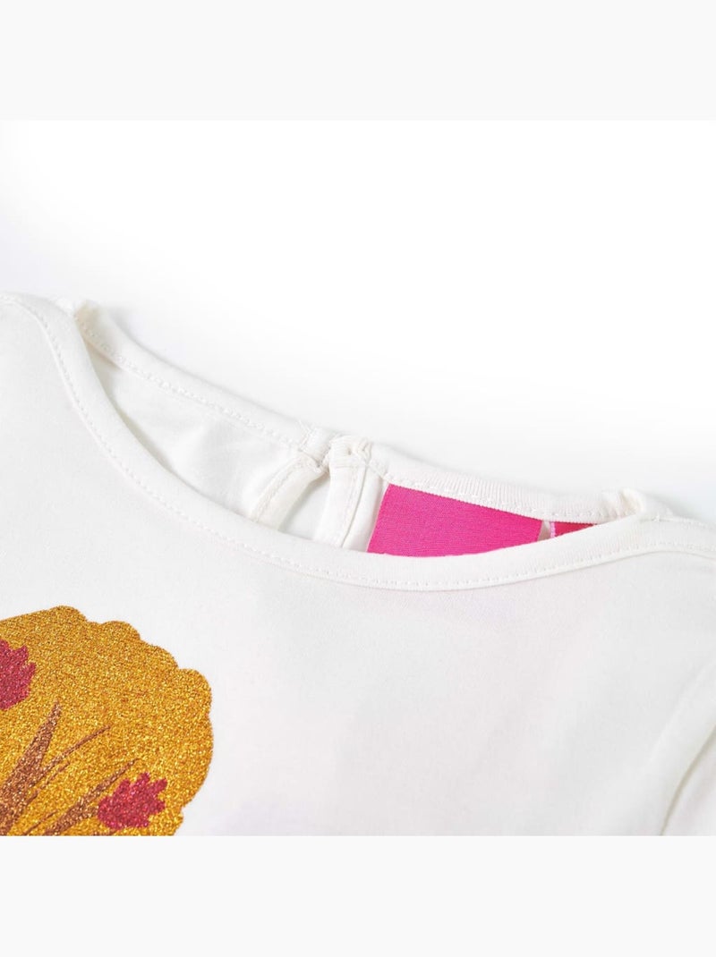 T-shirt manches courtes coton imprimé lapin fleurs - vidaxl Blanc - Kiabi