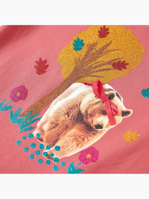 T-shirt manches courtes coton imprimé lapin fleurs - vidaxl - Kiabi