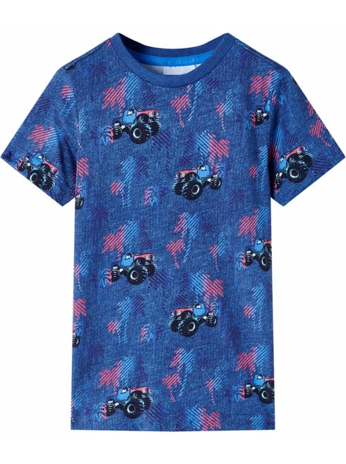 T-shirt manches courtes coton imprimé monstre camion dos et face - vidaxl - Kiabi T-shirt manches courtes coton imprimé monstre camion dos et face - vidaxl - Kiabi