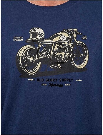 T shirt manches courtes coton motif moto jatoulo
