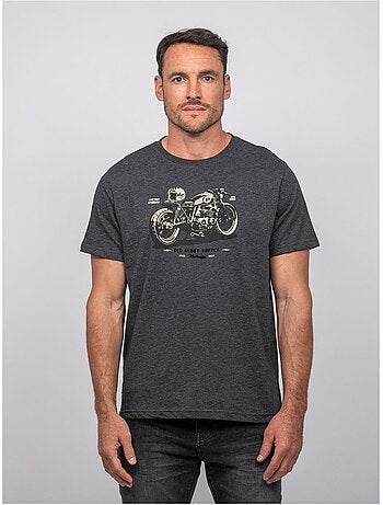 T shirt manches courtes coton motif moto jatoulo