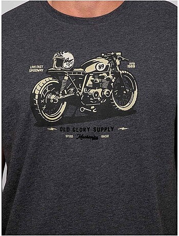 T shirt manches courtes coton motif moto jatoulo