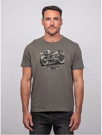 T shirt manches courtes coton motif moto jatoulo