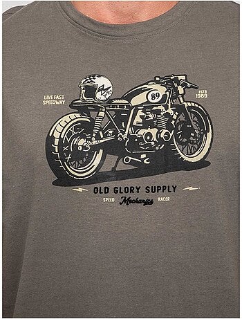 T shirt manches courtes coton motif moto jatoulo