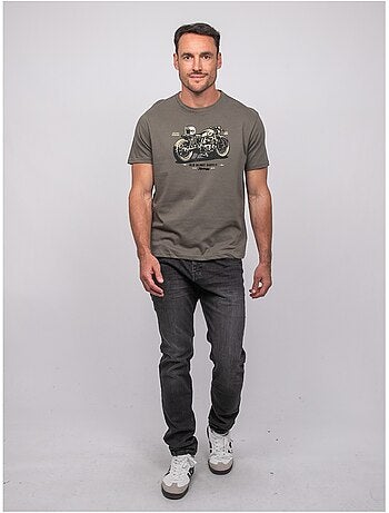 T shirt manches courtes coton motif moto jatoulo
