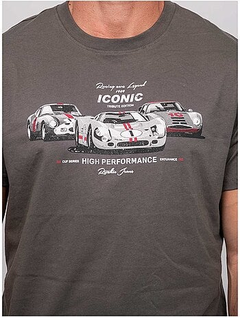 T shirt manches courtes coton motif voitures de course jigator