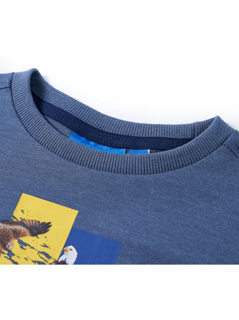 T-shirt manches courtes coton pour enfant - vidaxl Bleu - Kiabi