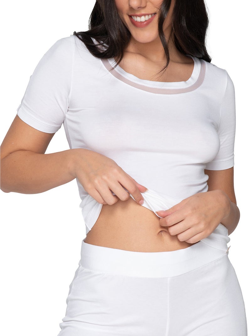 T-shirt manches courtes Cotton Touch Blanc - Kiabi