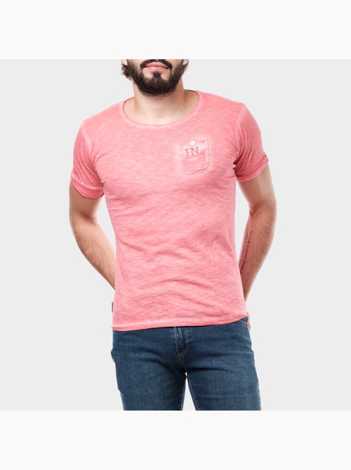 T-shirt manches courtes couleur delavée - Kiabi