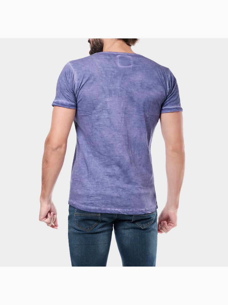 T-shirt manches courtes couleur delavée Violet - Kiabi