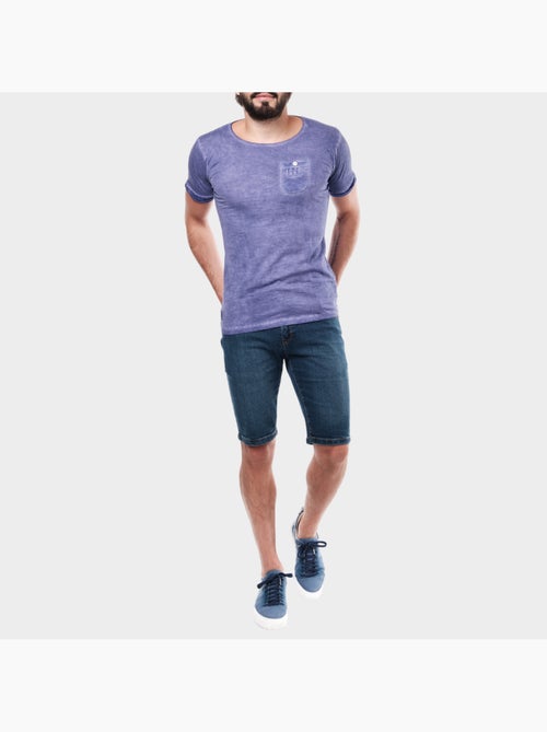 T-shirt manches courtes couleur delavée - Kiabi