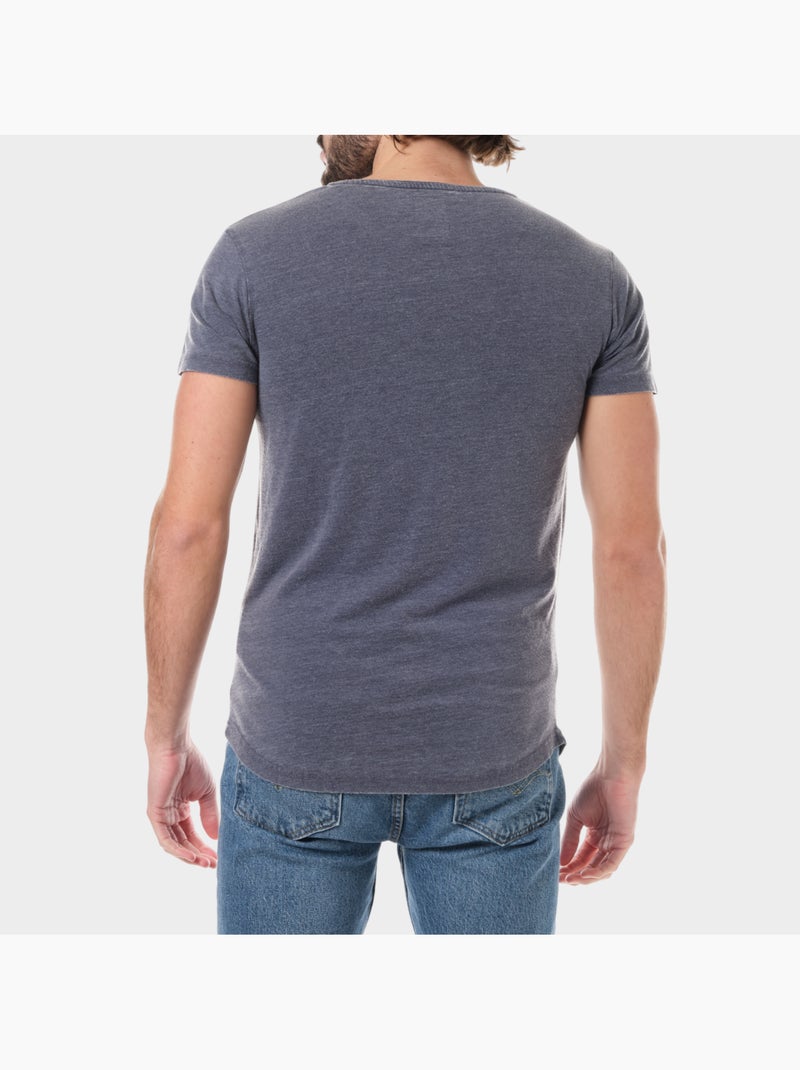 T-shirt manches courtes délavé Bleu marine - Kiabi