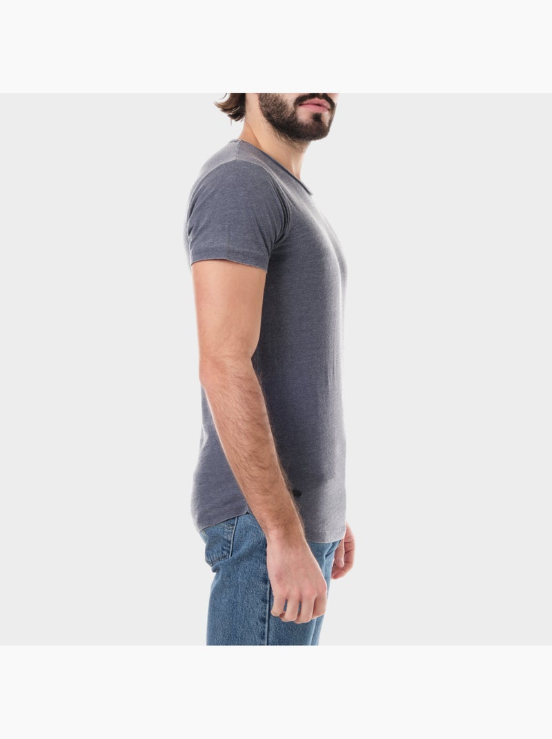 T-shirt manches courtes délavé Bleu marine - Kiabi