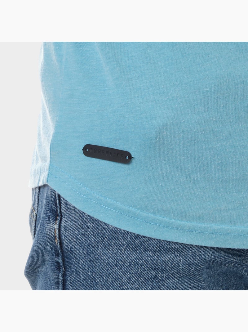 T-shirt manches courtes délavé Turquoise - Kiabi