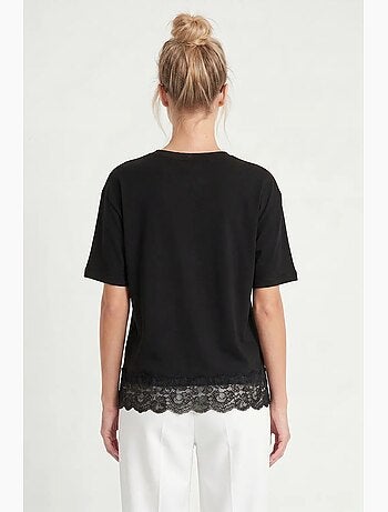 T-shirt manches courtes dentelle ajourée ample istanbul