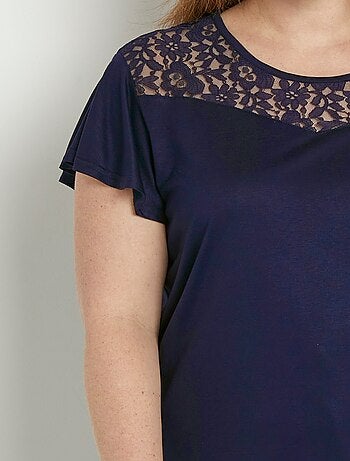 T-shirt manches courtes dentelle