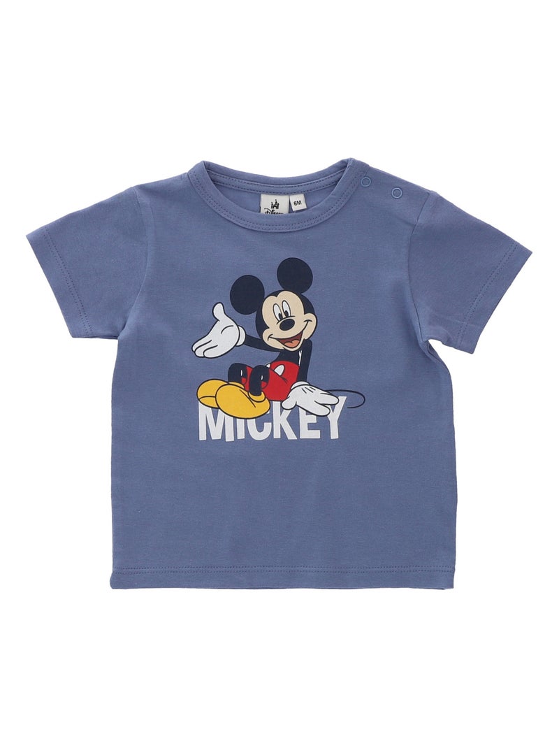 T-shirt manches courtes Disney Mickey Bleu - Kiabi