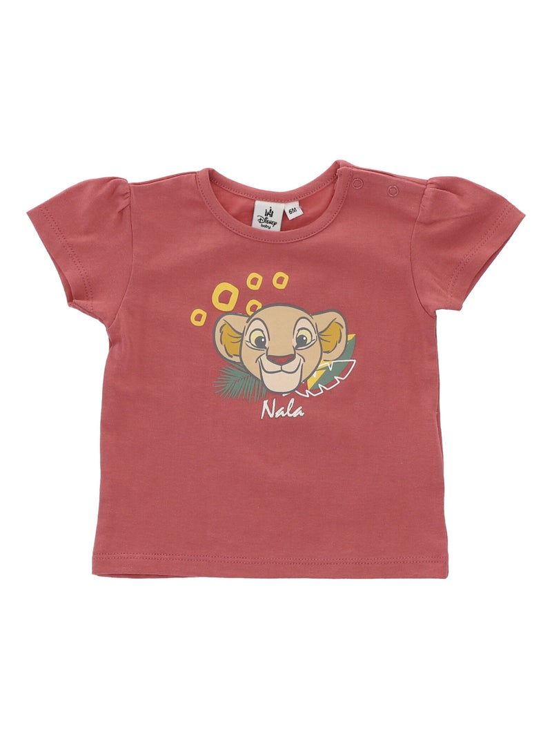 T-shirt manches courtes Disney Nala Roi Lion Rose - Kiabi