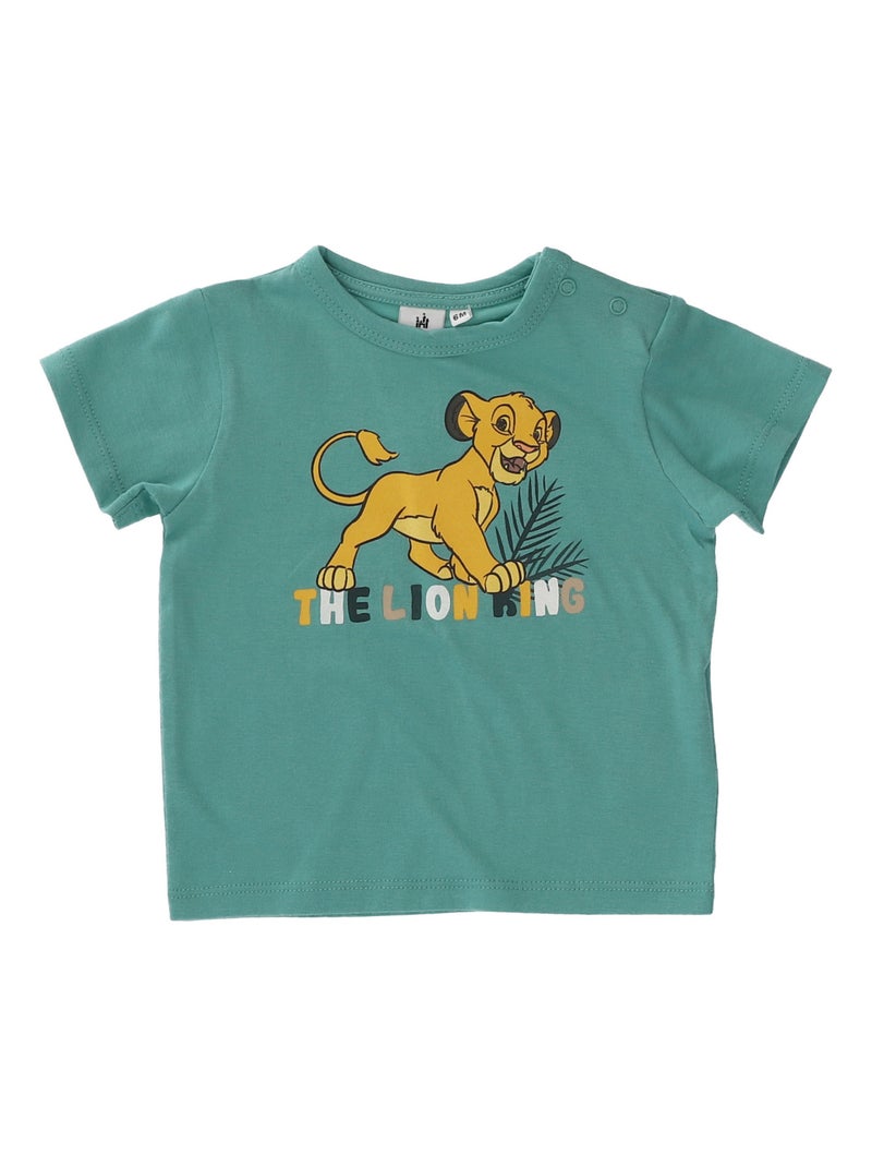 T-shirt manches courtes Disney Simba Roi Lion Vert d'eau - Kiabi