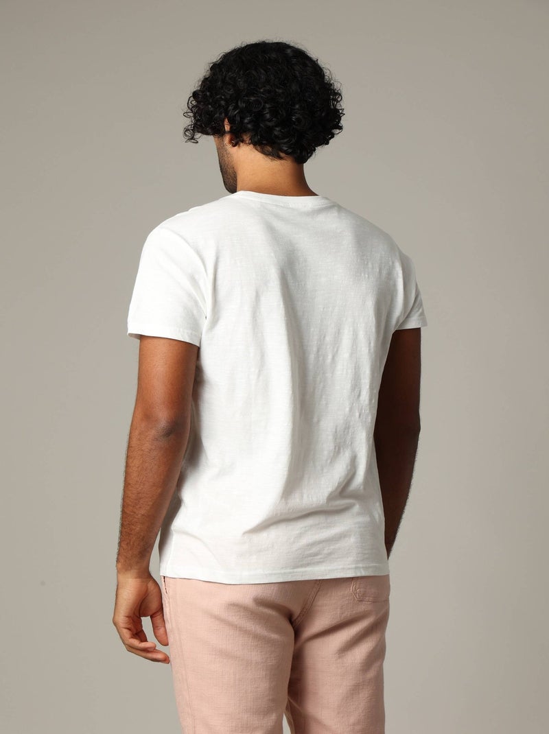 T-shirt manches courtes en coton au style unique 'Deeluxe' Ecru - Kiabi