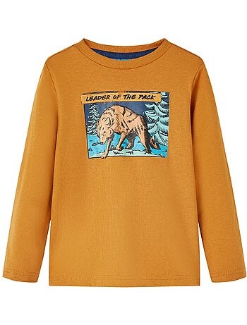 T-shirt manches courtes en coton col rond graphique animal - vidaxl