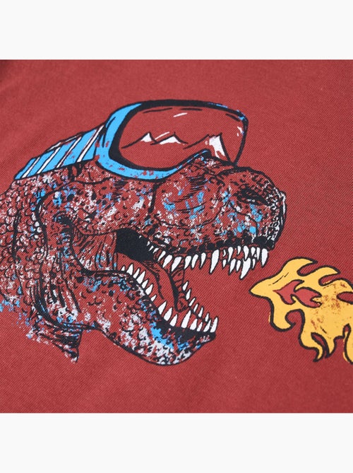 T-shirt manches courtes en coton col rond imprimé dinosaure - vidaxl - Kiabi T-shirt manches courtes en coton col rond imprimé dinosaure - vidaxl - Kiabi