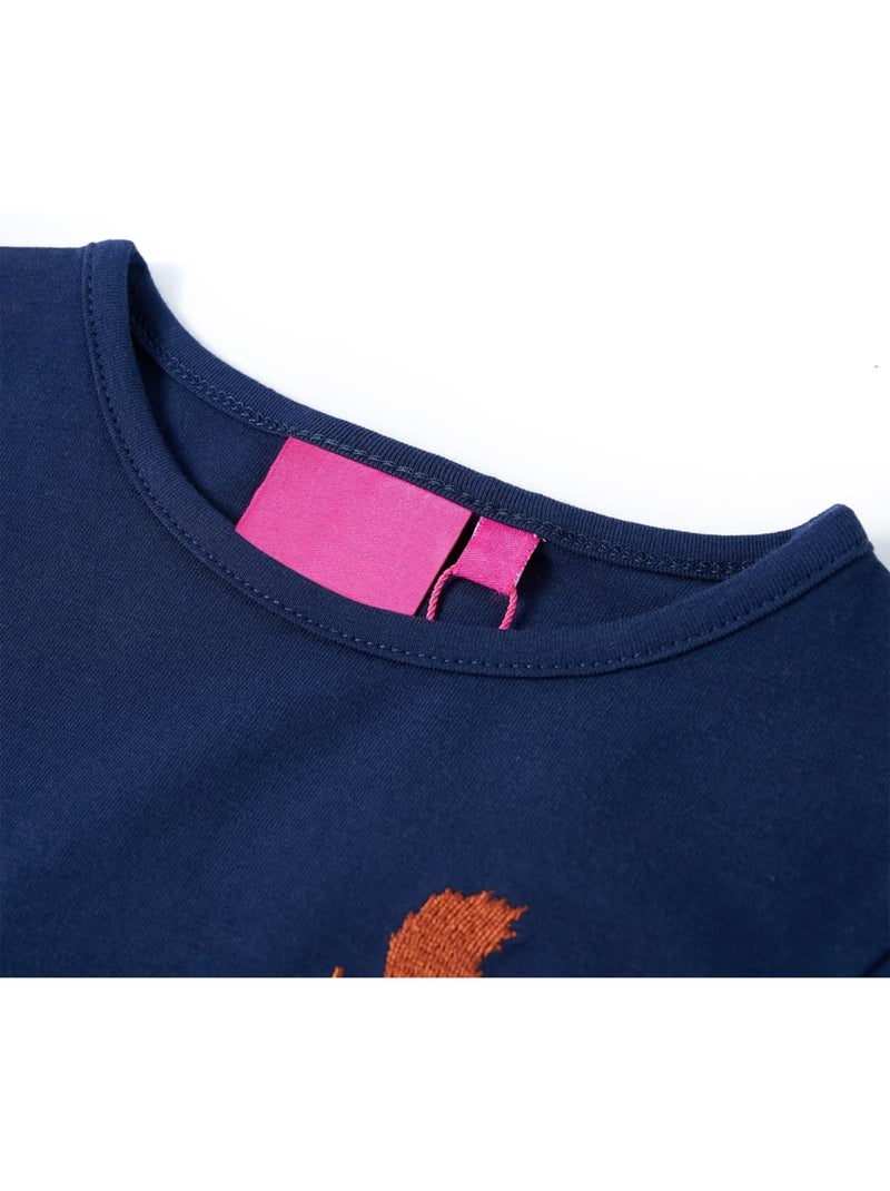T-shirt manches courtes en coton encolure ronde écureuil - vidaxl Bleu - Kiabi