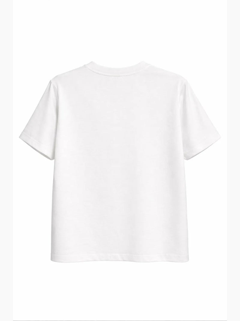 T-shirt manches courtes en coton mixray Blanc - Kiabi