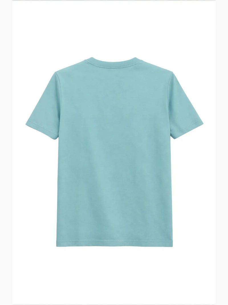 T-shirt manches courtes en coton mixray Bleu aqua - Kiabi