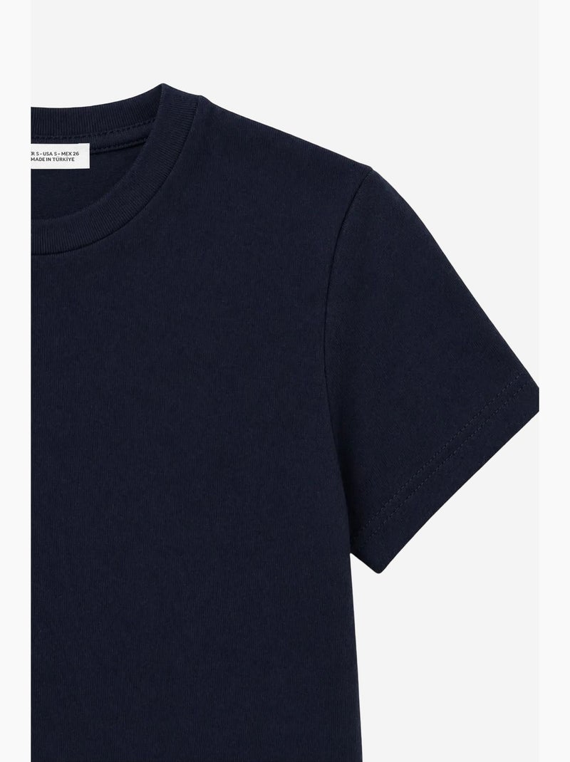 T-shirt manches courtes en coton mixray Bleu marine - Kiabi