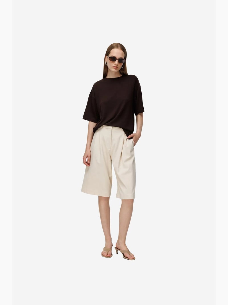 T-shirt manches courtes en coton mixray Marron chocolat - Kiabi