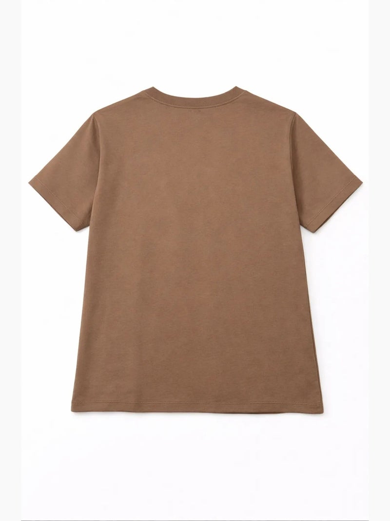 T-shirt manches courtes en coton mixray Marron - Kiabi